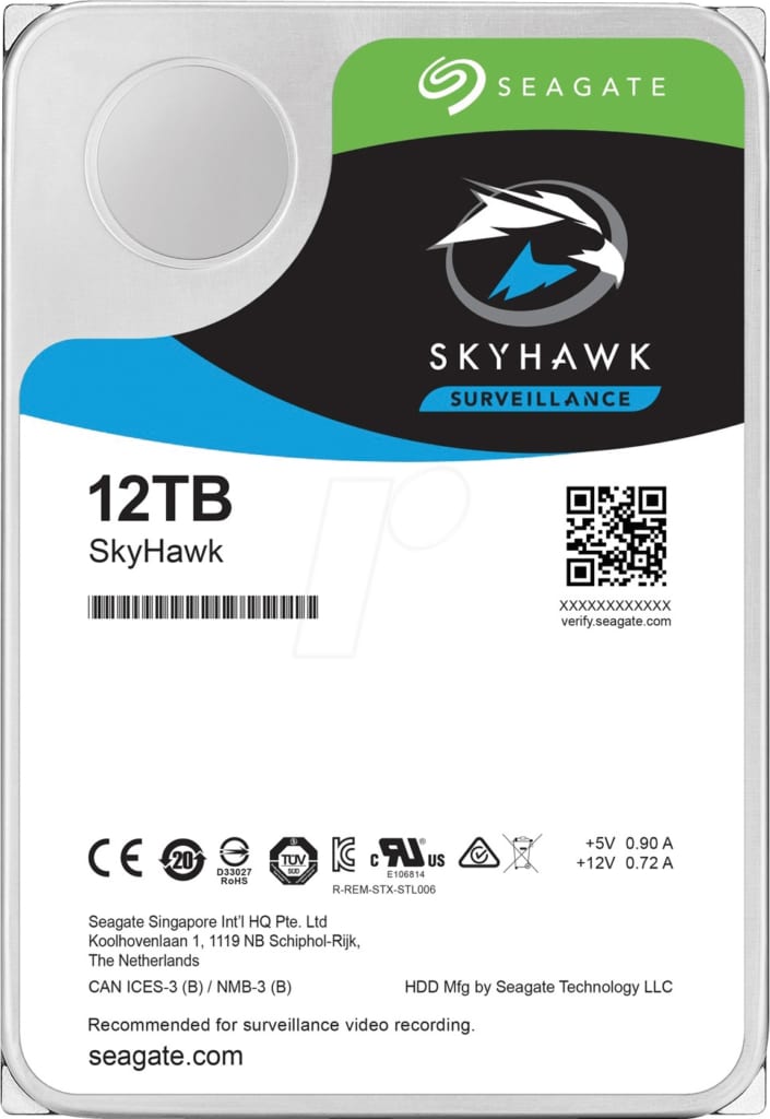 ST12000VX0008 Ổ cứng chuyên dụng cho Camera giám sát: Seagate Skyhawk 12TB 3,5" SATA 