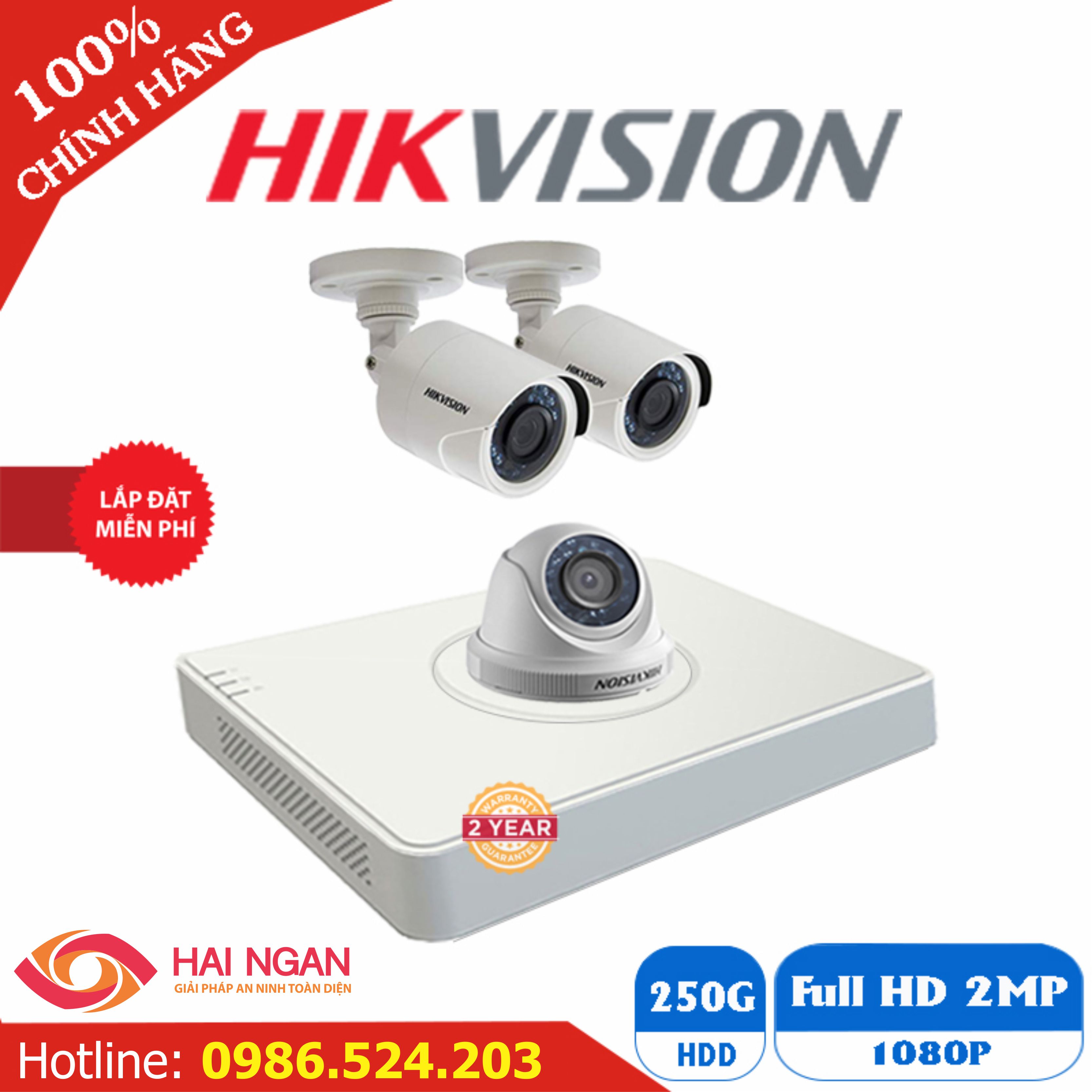 Lắp Đặt Trọn Bộ 03 Camera Giám Sát Hikvision Full HD HN-3CE563D0T