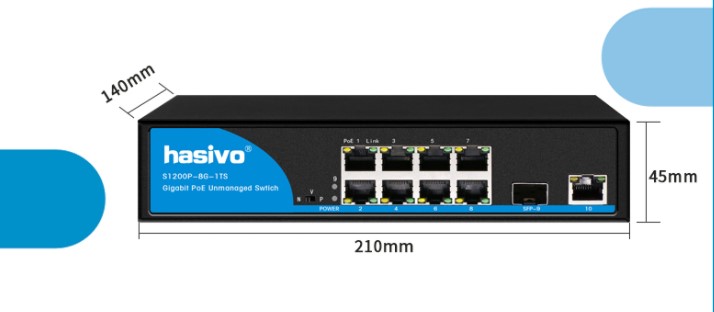 Bộ chuyển đổi mạch Switch Gigabit Hasivo S1200P-8G-1TS